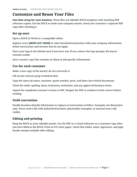 Customize and Reuse Your Files page